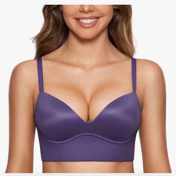 DOBREVA BH Vrouwen Zonder Riemen Push Up T Shirt Bras Gewatteerde Bustier Zachte Naadloze wit 85C